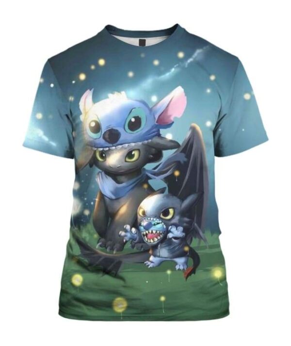 Stitch And Toothless - All Over Apparel - T-Shirt / S - www.secrettees.com