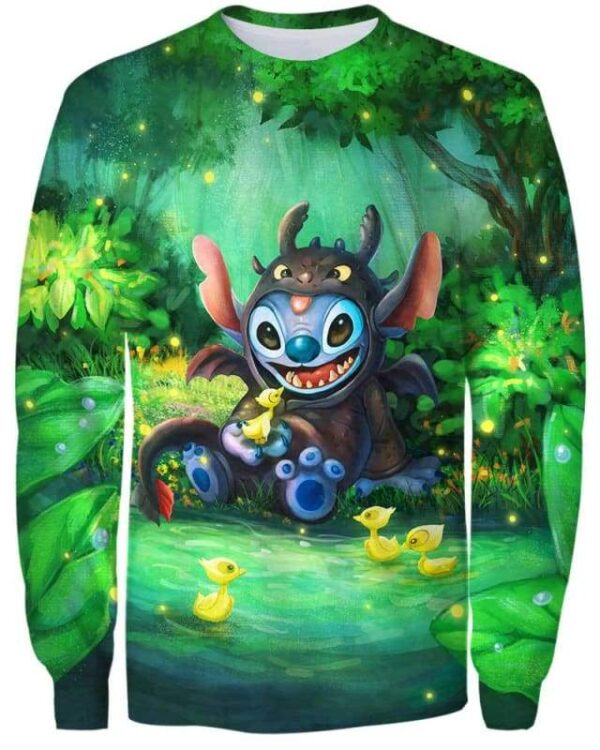 Stitch In Hoodie Toothless - All Over Apparel - Sweatshirt / S - www.secrettees.com