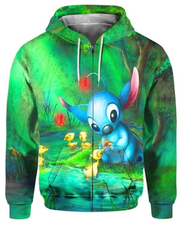 Stitch Loves Everything - All Over Apparel - Zip Hoodie / S - www.secrettees.com