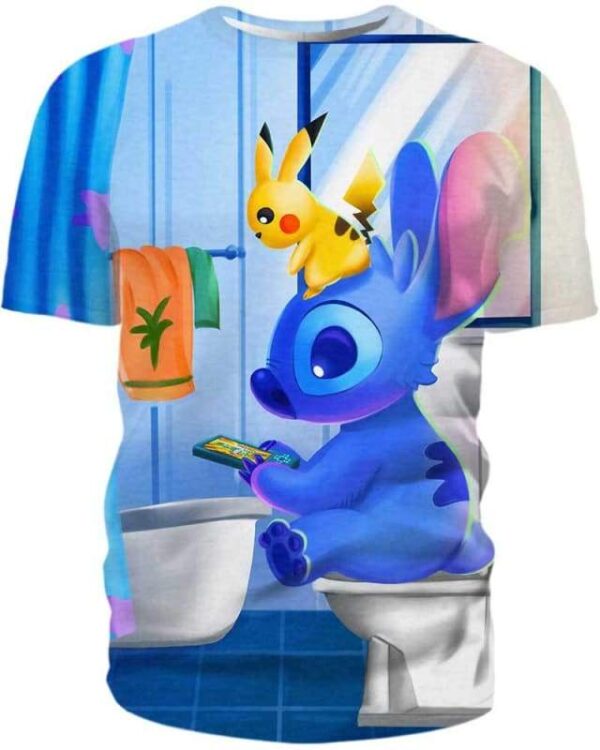 Stitch Sitting in Toilet - All Over Apparel - T-Shirt / S - www.secrettees.com