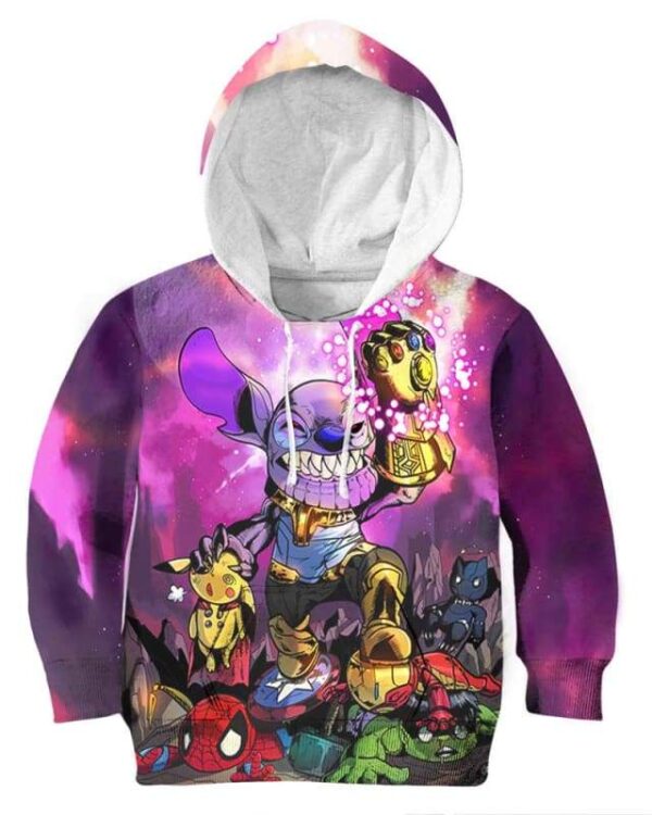 Stitch Thanos - All Over Apparel - Kid Hoodie / S - www.secrettees.com