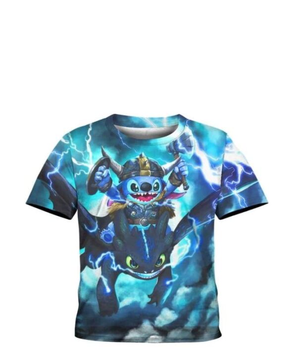 Stitch Toothless Viking - All Over Apparel - Kid Tee / S - www.secrettees.com