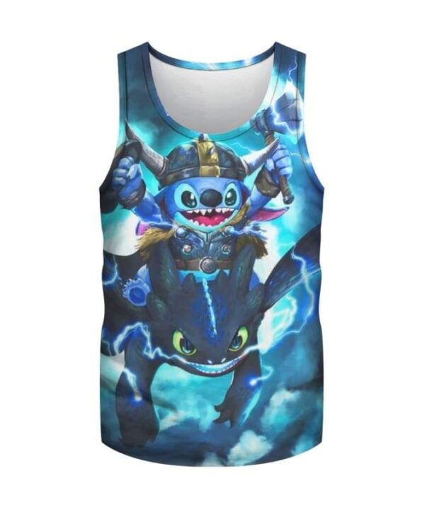 Stitch Toothless Viking - All Over Apparel - Tank Top / S - www.secrettees.com