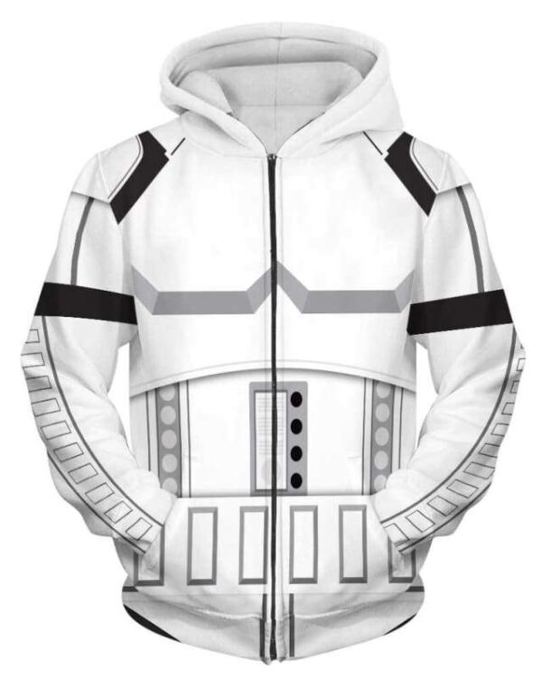 Stormtrooper Costume - All Over Apparel - Zip Hoodie / S - www.secrettees.com