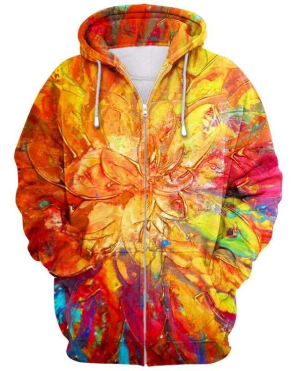 Summer Peony - All Over Apparel - Zip Hoodie / S - www.secrettees.com