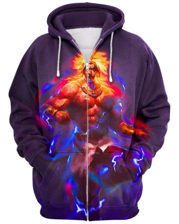 Super Saiyan Blue Fire - All Over Apparel - Zip Hoodie / S - www.secrettees.com