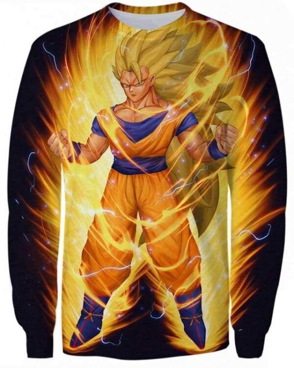 Super Saiyan Goku - All Over Apparel - Sweatshirt / S - www.secrettees.com