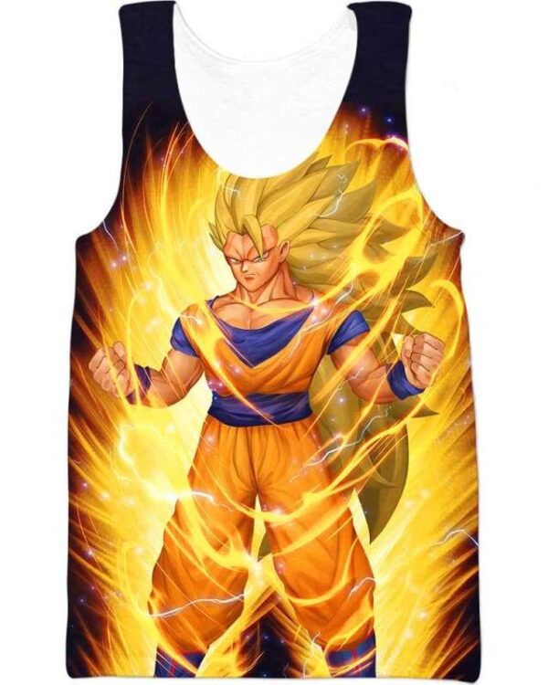 Super Saiyan Goku - All Over Apparel - Tank Top / S - www.secrettees.com