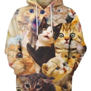 Surprised Cats - All Over Apparel - Hoodie / S - www.secrettees.com