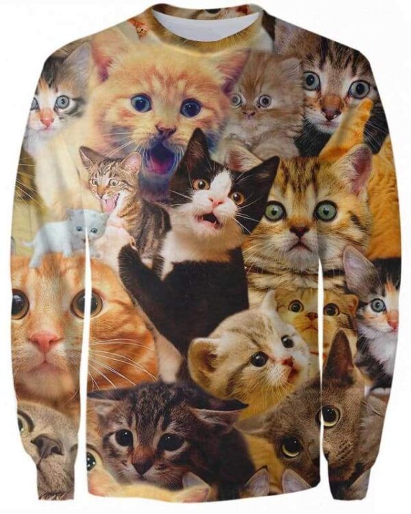 Surprised Cats - All Over Apparel - Sweatshirt / S - www.secrettees.com