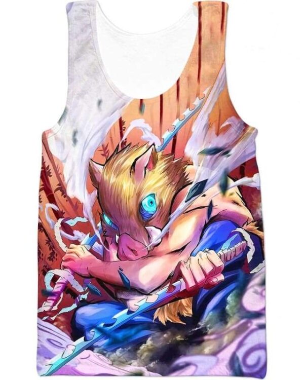 Swordsman Hashibira Inosuke - All Over Apparel - Tank Top / S - www.secrettees.com