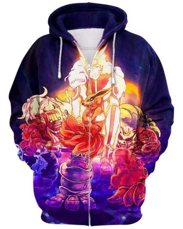 Tailed Beast - All Over Apparel - Zip Hoodie / S - www.secrettees.com