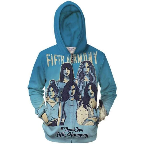 Thank you Fifth Harmony 3D All Over Print T-shirt Zip Hoodie Sweater Tank - All Over Apparel - Zip Hoodie / S - www.secrettees.com