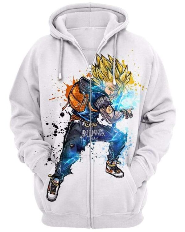 The Almighty Goku - All Over Apparel - Zip Hoodie / S - www.secrettees.com