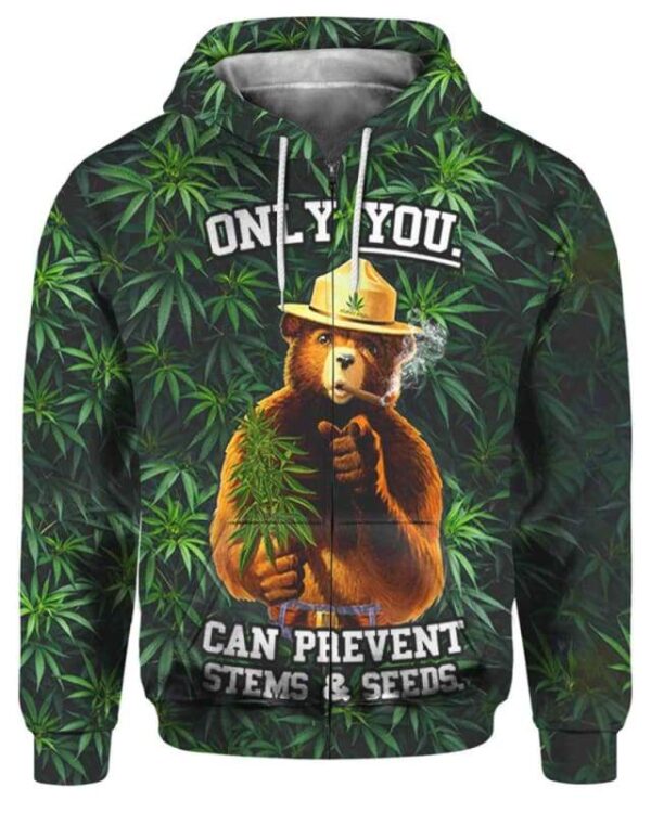 The Bear Only You Can Prevent - All Over Apparel - Zip Hoodie / S - www.secrettees.com