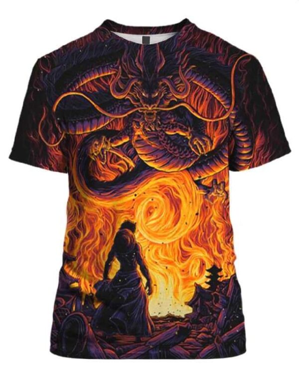 The Confrontation Of Destiny Luffy VS Kaido - All Over Apparel - T-Shirt / S - www.secrettees.com