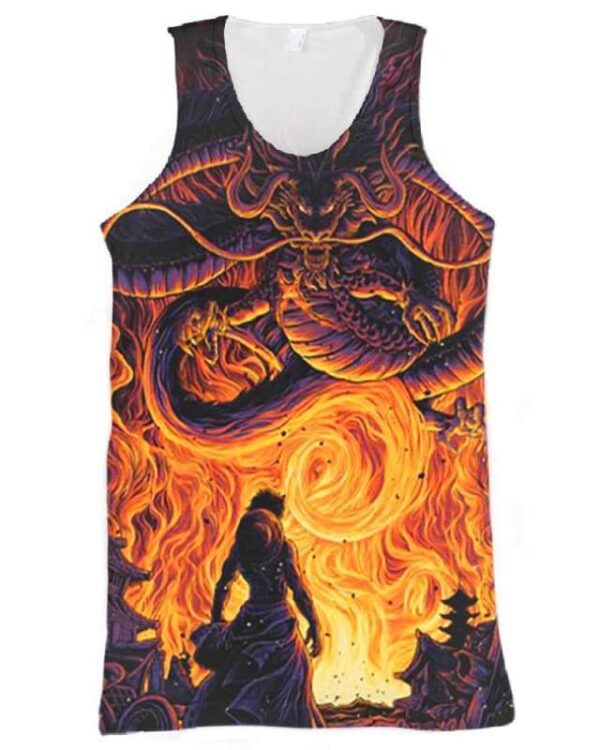 The Confrontation Of Destiny Luffy VS Kaido - All Over Apparel - Tank Top / S - www.secrettees.com