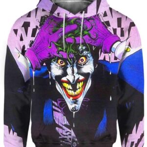 The Crazy Smile Joker - All Over Apparel - Hoodie / S - www.secrettees.com