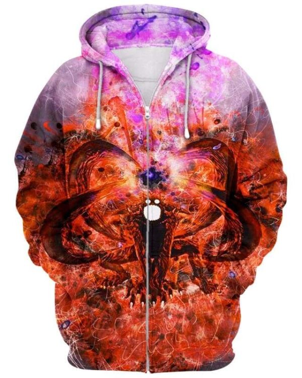 The Demon Fox - All Over Apparel - Zip Hoodie / S - www.secrettees.com
