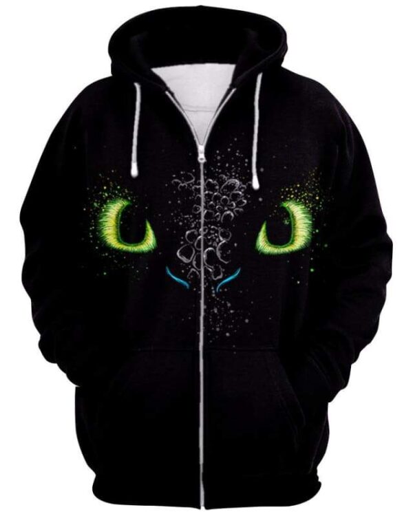 The Eyes of the Night - All Over Apparel - Zip Hoodie / S - www.secrettees.com