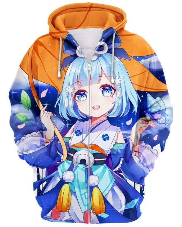The Girl Of Morning Dew - All Over Apparel - Zip Hoodie / S - www.secrettees.com