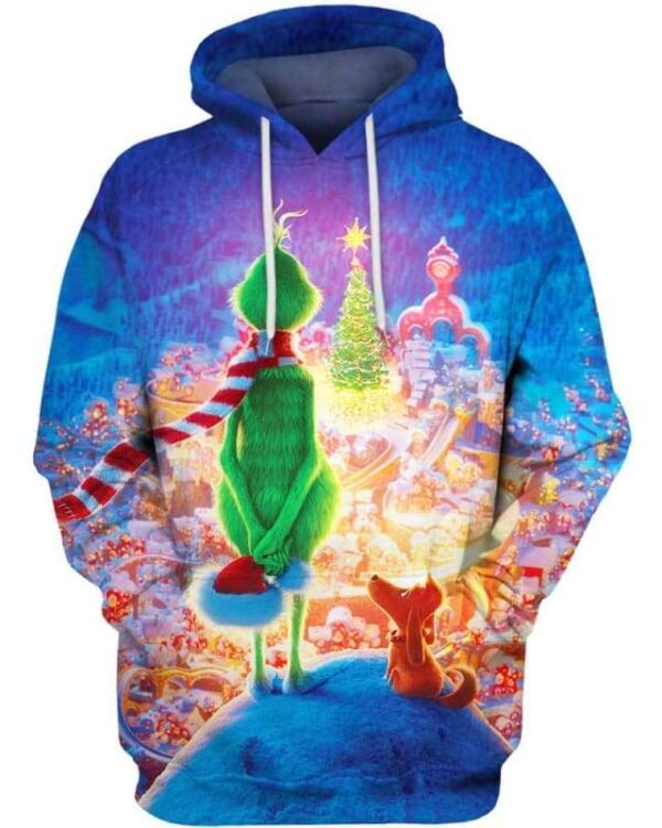The Grinch on Top - All Over Apparel - Hoodie / S - www.secrettees.com