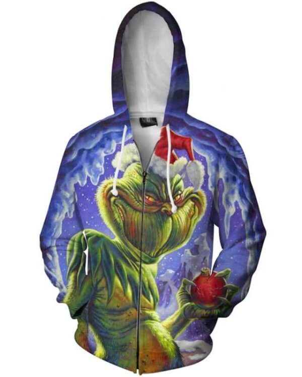 The Grinch Who Stole Christmas - All Over Apparel - Zip Hoodie / S - www.secrettees.com