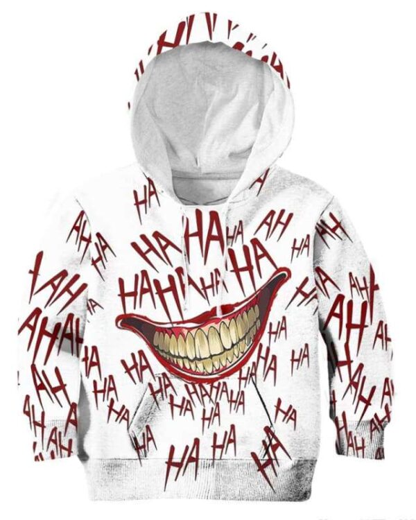 The Joker Laugh - All Over Apparel - Kid Hoodie / S - www.secrettees.com