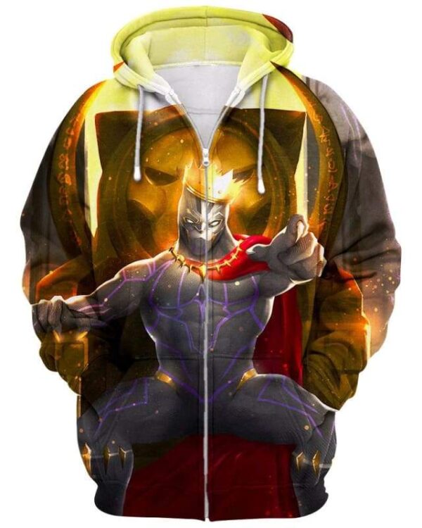 The King Black Panther - All Over Apparel - Zip Hoodie / S - www.secrettees.com