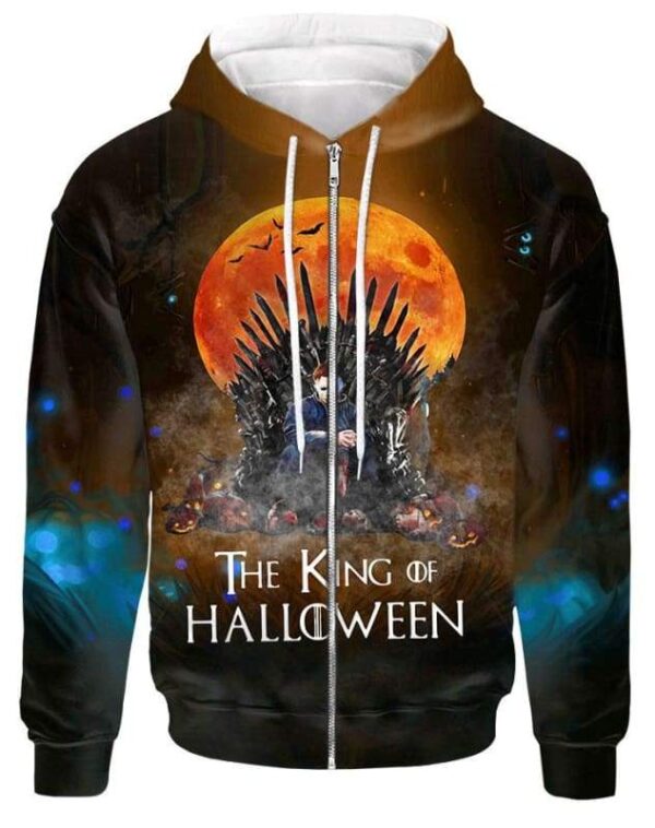 The King Of Halloween Hoodie T-shirt - All Over Apparel - Zip Hoodie / S - www.secrettees.com