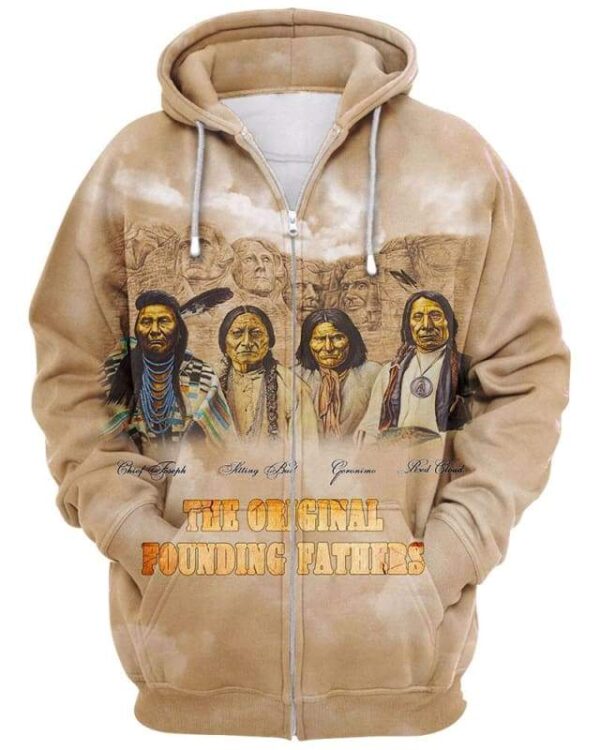 The Original Founding Father - All Over Apparel - Zip Hoodie / S - www.secrettees.com