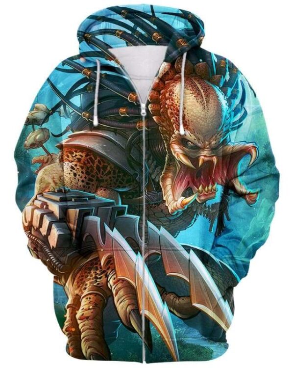 The Predator - All Over Apparel - Zip Hoodie / S - www.secrettees.com