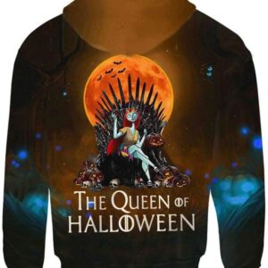 The Queen Of Halloween Hoodie T-shirt - All Over Apparel - www.secrettees.com