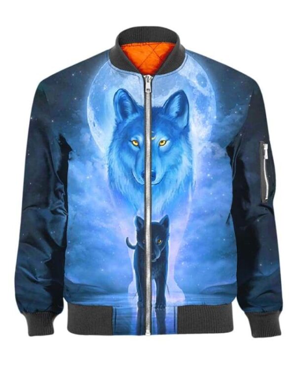 The Sun And Wolves Blue - All Over Apparel - Bomber / S - www.secrettees.com