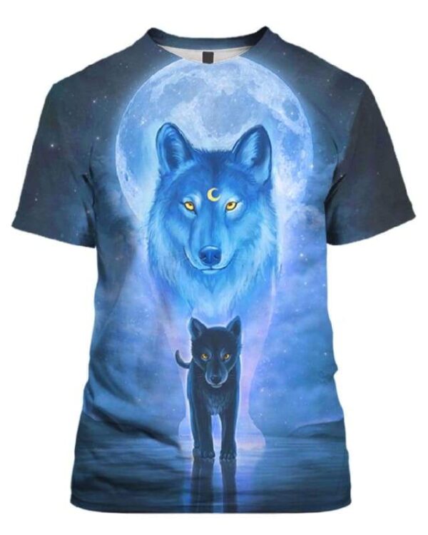 The Sun And Wolves Blue - All Over Apparel - T-Shirt / S - www.secrettees.com