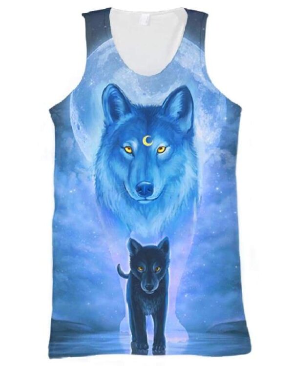 The Sun And Wolves Blue - All Over Apparel - Tank Top / S - www.secrettees.com
