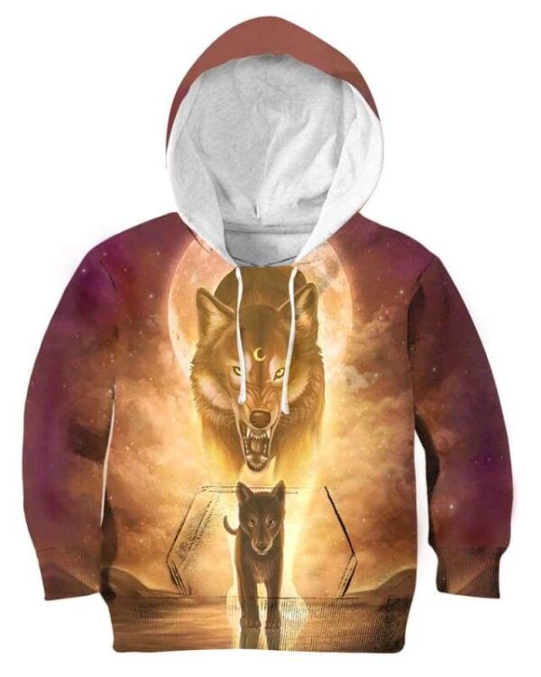 The Sun And Wolves - All Over Apparel - Kid Hoodie / S - www.secrettees.com