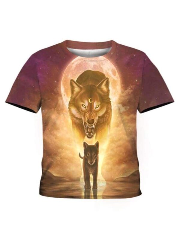 The Sun And Wolves - All Over Apparel - Kid Tee / S - www.secrettees.com