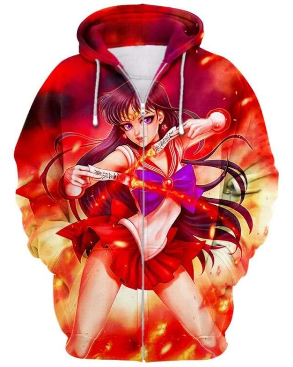 The Warrior Of The Fire - All Over Apparel - Zip Hoodie / S - www.secrettees.com