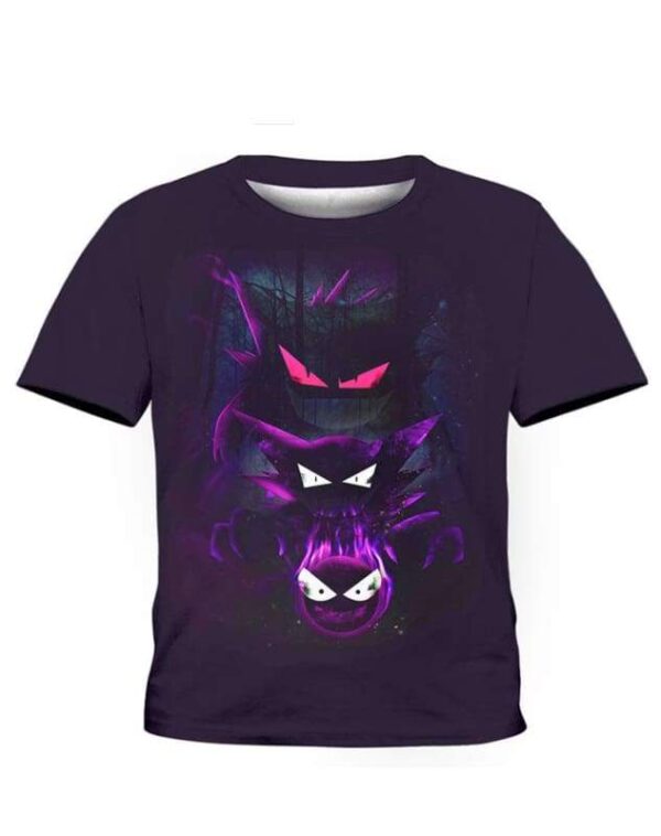 Three Gengar - All Over Apparel - Kid Tee / S - www.secrettees.com