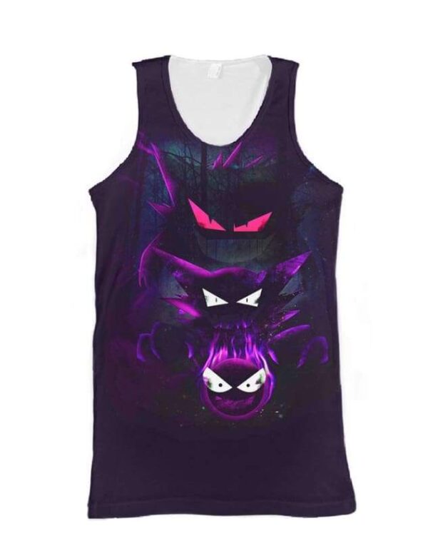 Three Gengar - All Over Apparel - Tank Top / S - www.secrettees.com