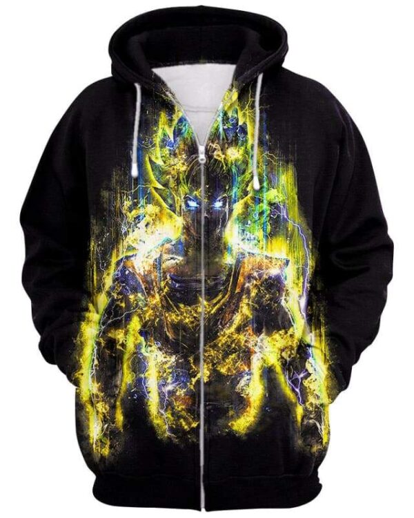 Thunder Goku - All Over Apparel - Zip Hoodie / S - www.secrettees.com