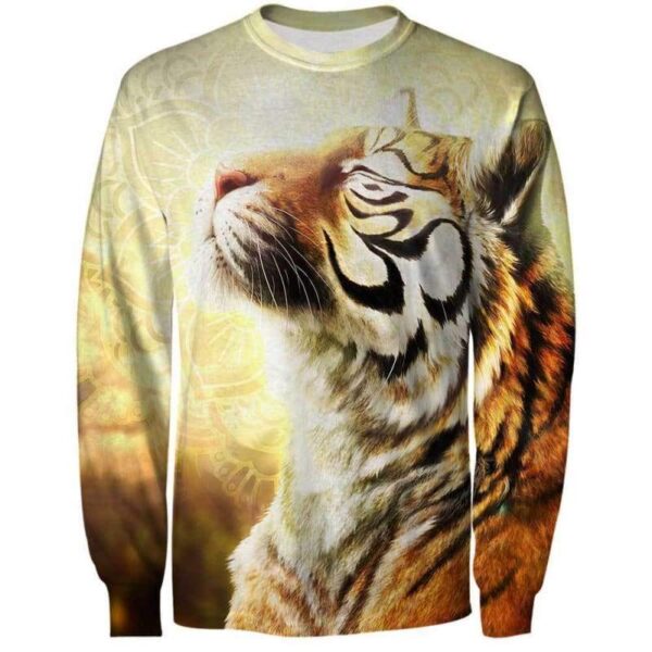 Tiger Buddhism 3D All Over Print T-shirt Zip Hoodie Sweater Tank - All Over Apparel - Sweatshirt / S - www.secrettees.com