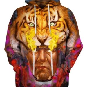 Tiger Indian Warrior - All Over Apparel - Hoodie / S - www.secrettees.com