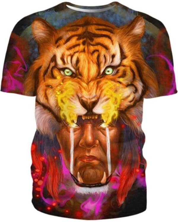 Tiger Indian Warrior - All Over Apparel - Kid Tee / S - www.secrettees.com