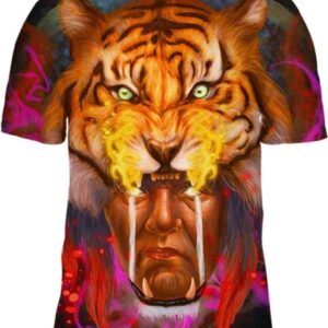 Tiger Indian Warrior - All Over Apparel - T-Shirt / S - www.secrettees.com