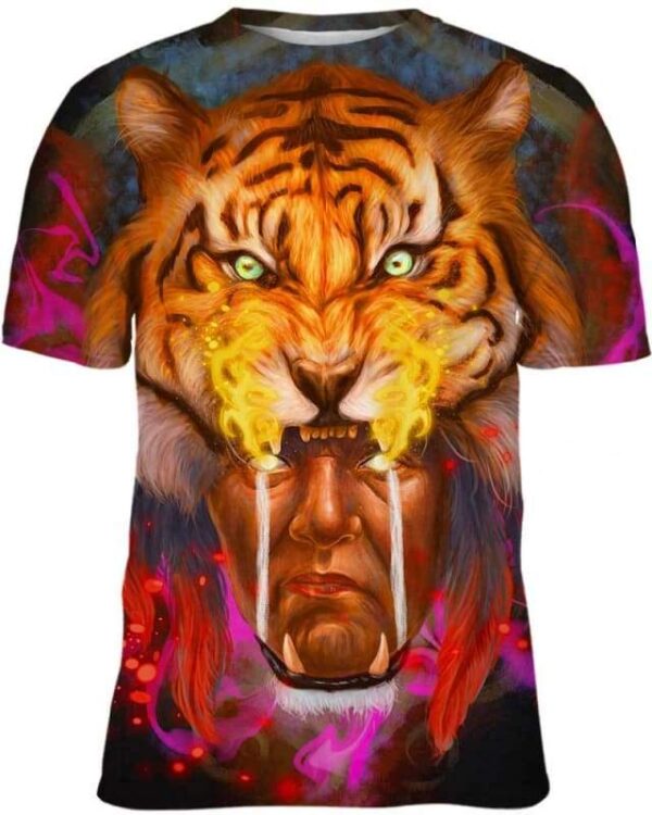 Tiger Indian Warrior - All Over Apparel - T-Shirt / S - www.secrettees.com