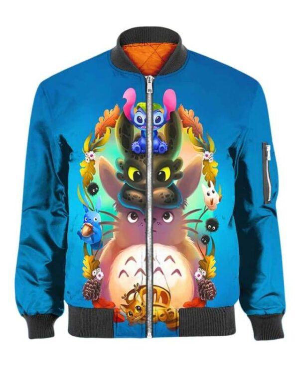 Totoro And Friends - All Over Apparel - Bomber / S - www.secrettees.com