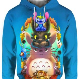 Totoro And Friends - All Over Apparel - Hoodie / S - www.secrettees.com