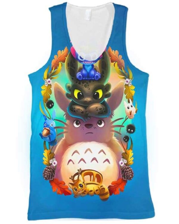 Totoro And Friends - All Over Apparel - Tank Top / S - www.secrettees.com